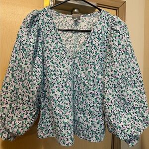 Women Blouse with Puff Sleeves A New Day Size Small